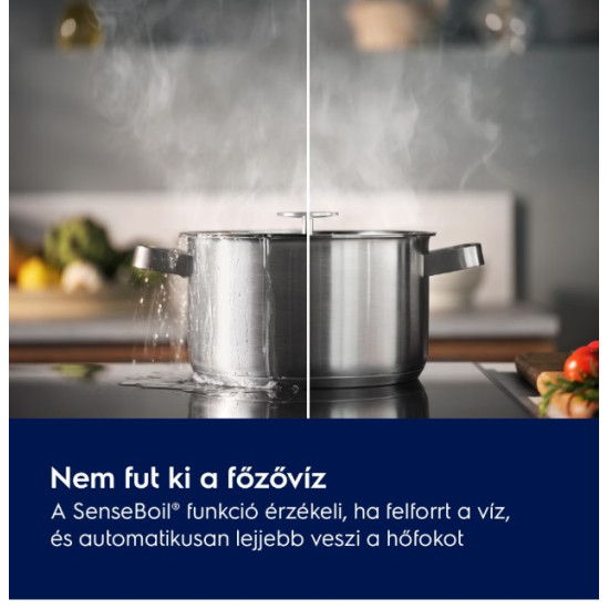 Electrolux EIS62453IT beépíthető indukciós kerámialap, Bridge összekapcsolható főzőzóna, 58x51x4.4 cm, fekete szín 