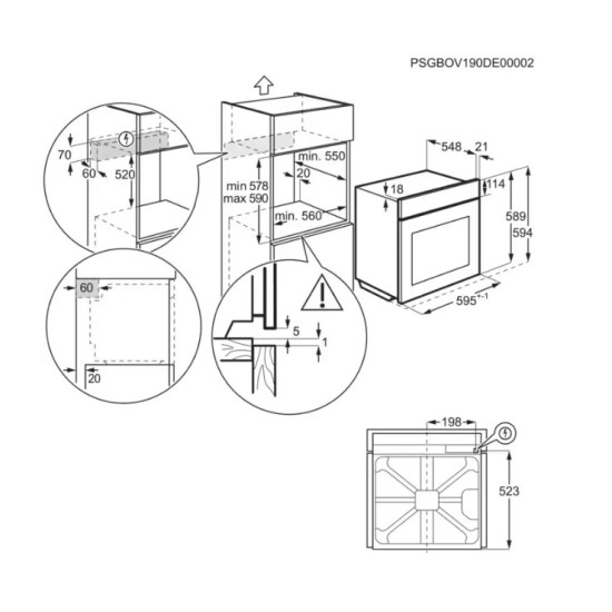 Electrolux EOE8P39WV beépíthető sütő, 72L, Wifi, pirolitikus tisztítás, 59.6x56.9x59.4 cm, fehér szín