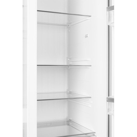 ECG ERS 21781 NIXE Total No Frost Side by side hűtőszekrény 335 l / 197 liter, INOX kivitel alumínium fogantyúkkal  89,7 x 76,1 x176,5 cm