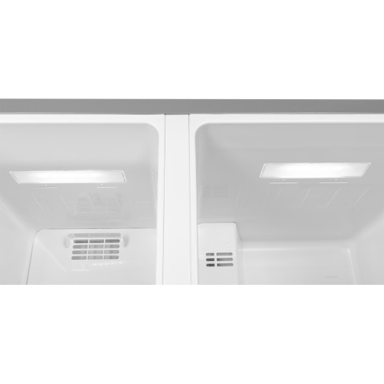 ECG ERS 21781 NIXE Total No Frost Side by side hűtőszekrény 335 l / 197 liter, INOX kivitel alumínium fogantyúkkal  89,7 x 76,1 x176,5 cm