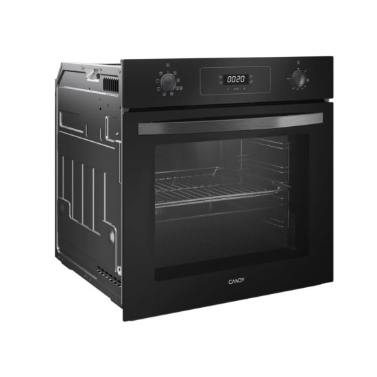 Candy beépíthető sütő, fekete szín, teleszkópos sűtősín, hőlégkeverés, 70 liter, gőztisztítás, A+ energiaosztály,   595X595X568mm