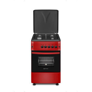 Novacook F5S40G2 R gáztűzhely,megypiros színű, 4 gázrózsa