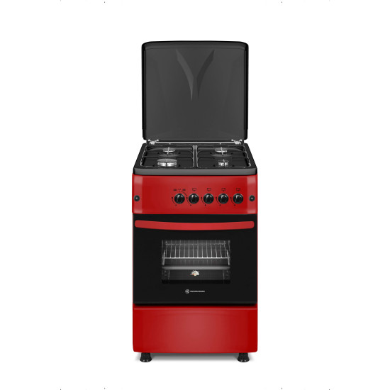 Novacook F5S40G2 R gáztűzhely,megypiros színű, 4 gázrózsa