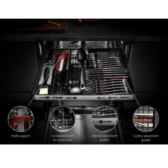 AEG FSE74707P teljesen beépíthető mosogatógép, 15 teríték, inverter motor, 3 kosár, 59.6x55x81.8 cm