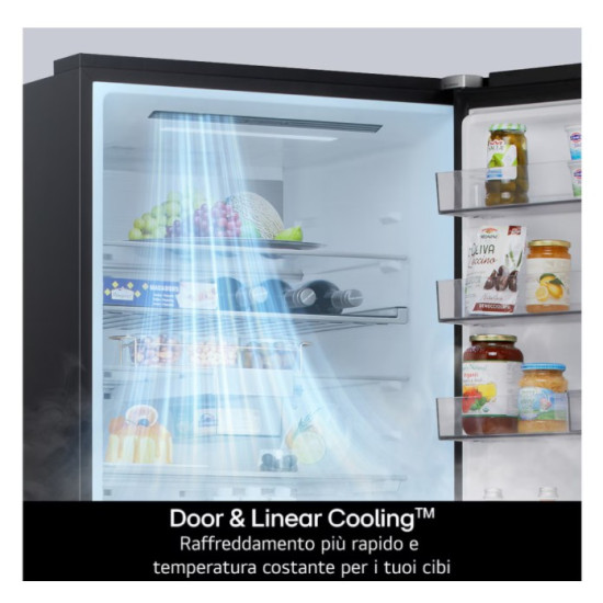 LG GBBW322CPY Total No Frost alulfagyasztós kombinált hűtőszekrény, 326/139L, Wifi, Smart Inverter Kompresszor, 69.7x70.4x203 cm, prime silver szín 