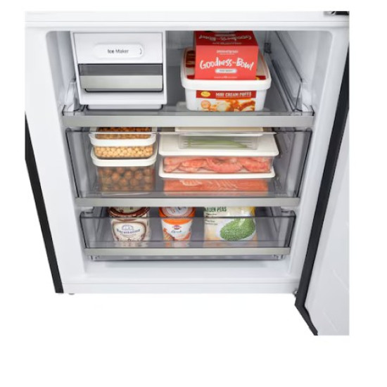 LG GBBW726CEV Total No Frost alulfagyasztós kombinált hűtőszekrény, 326/139L, Smart Inverter Kompresszor, Wifi, 69.7x70.4x203 cm, fémes fekete szín 