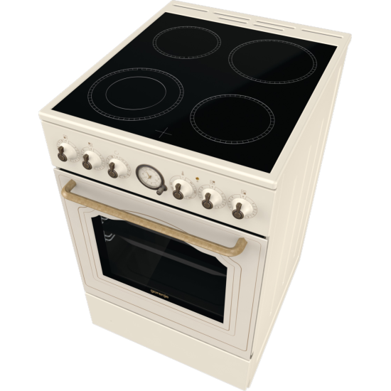 Gorenje GECS5B70CLI kerámialapos elektromos tűzhely extra gőzfunkcióval Classico Design, 70L, 50x59.4x85 cm