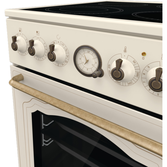 Gorenje GECS5B70CLI kerámialapos elektromos tűzhely extra gőzfunkcióval Classico Design, 70L, 50x59.4x85 cm