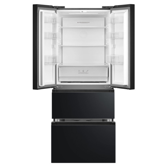 Gaba GMR-392BE No Frost side by side hűtőszekrény francia ajtós kialakítással, 244/147L, 70.3x68.6x178 cm, fekete szín 