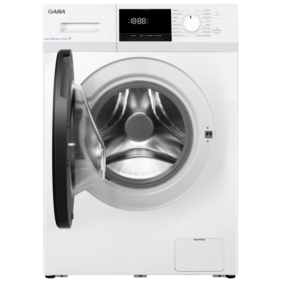 Gaba GTW-914A elöltöltős mosógép, 9 kg, gőz, inverter motor, 60x56x85 cm