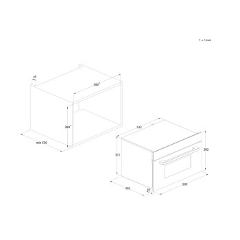 Haier H38DMWID46NB beépíthető mikrohullámú sütő, 34L, 900W, 59.5x49.2x38.2 cm, fekete szín 