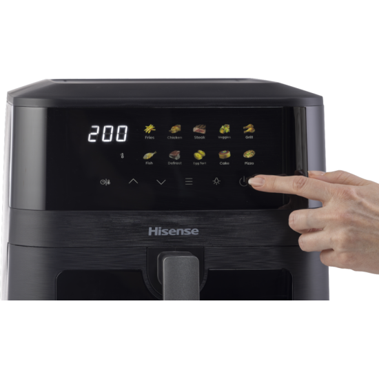Hisense HAF2100DCD forrólevegős sütő, Air Fryer, 2100W, 7.7L, fekete szín