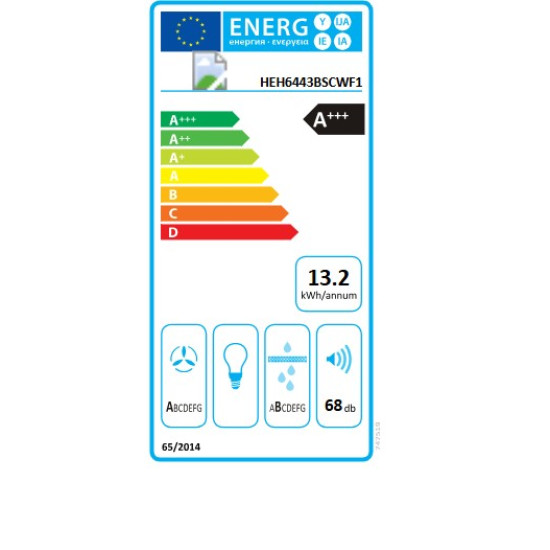 Hisense HEH6443BSCWF1 pultba építhető konyhai elszívó, 60x52x23.3 cm, fekete szín 