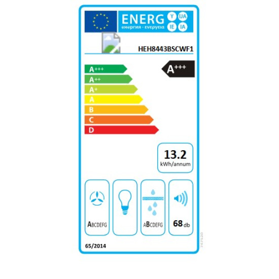 Hisense HEH8443BSCWF1 pultba építhető konyhai elszívó, 83x52x23.3 cm, fekete szín 