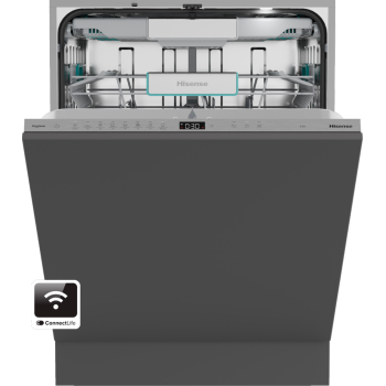 Hisense HV673A65 teljesen beépíthető mosogatógép, 16 teríték, Wifi, inverter motor, 3 kosár, automatikus ajtónyitás, 59.8x55.5x81.6 cm 