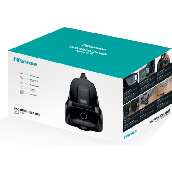 Hisense HVC21312BKG porzsák nélküli porszívó, 850W, fekete szín 