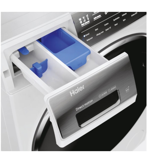 Haier HW100-B14979NU1 elöltöltős mosógép, 10 kg, inverter motor, gőz, Wifi, 59.5x58.3x85 cm 