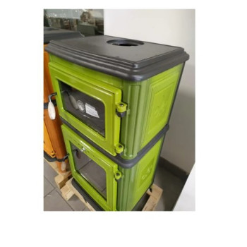 Hunor 8010 öntvény sütős kandalló, zöld 7,1 kW