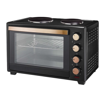 Kalorik MK2000 CLR CO mini sütő 2db főzőlappal, 30L, rose gold-fekete szín 