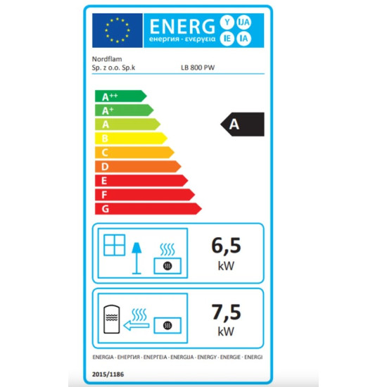 Nordflam LB 800 PW vízteres beépíthető kandallóbetét 14kW-os