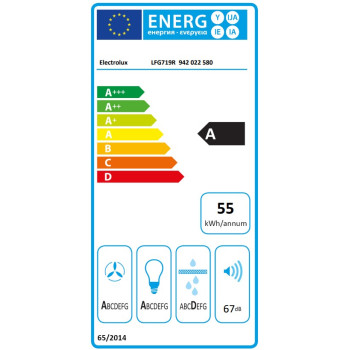 Electrolux LFG719R kürtőbe építhető konyhai elszívó, 77x30x33.1 cm, fekete szín 