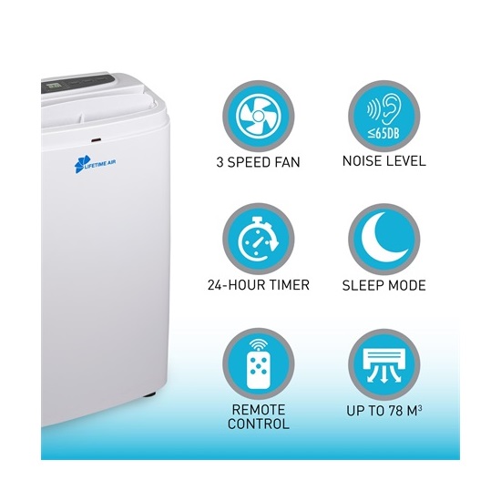 LifeTime Air 19455 mobil klíma, hűtés,párátlanítás, ventillálás, fehér szín 