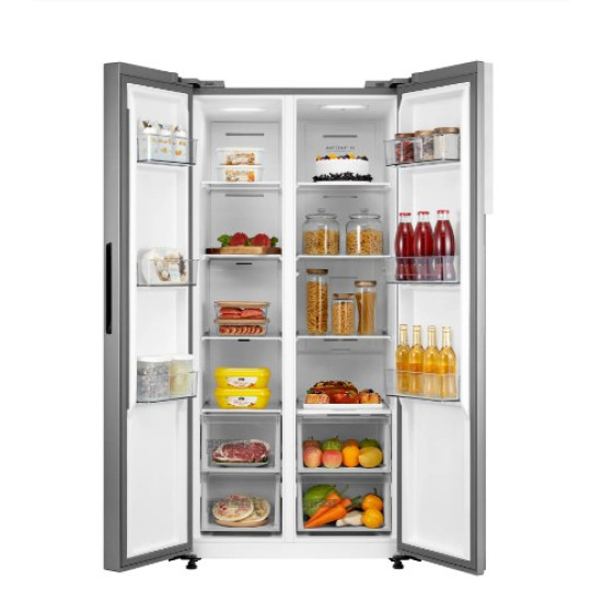 Midea MDRS619FIE46 Total No Frost side by side hűtőszekrény, inverter motor, 271/189L, Wifi, 83.5x63.5x177.5 cm, inox szín 