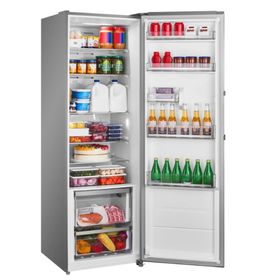 Midea MDRU502MTE46 No Frost egyajtós hűtőszekrény, 362L, 59.5x61.8x185 cm, inox szín 