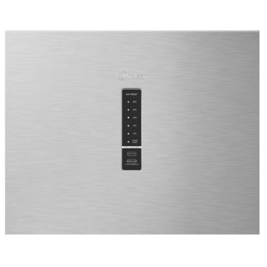 Midea MDRU502MTE46 No Frost egyajtós hűtőszekrény, 362L, 59.5x61.8x185 cm, inox szín 