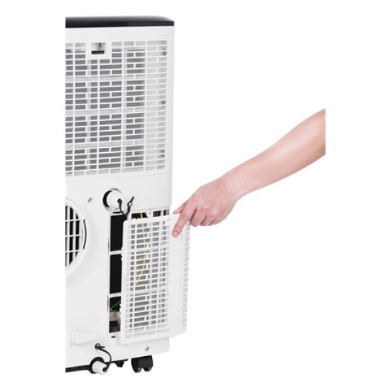 Honeywell HF09CESVWK mobil klíma, 2.6kW, Wifi, hűtés, párátlanítás, ventillálás, fehér/fekete szín 