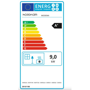 Nordflam Modena öntvény kandalló 9kW, fekete szín 