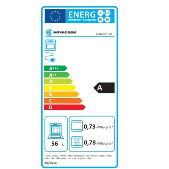 Novacook F6B40EF W kombinált tűzhely, 56L, 57x58x87 cm