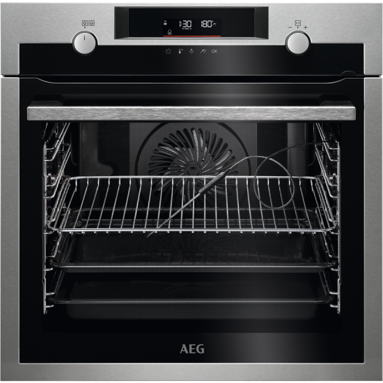 AEG BPE558370M SteamBake pirolitikus beépíthető sütő, 71L, 59.5x56.7x59.4 cm, inox 