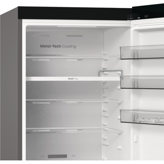 Hisense RB5P410SACC Total No Frost alulfagyasztós kombinált hűtőszekrény, Wifi, inverteres kompresszor, 283/130L, 59.5x65.8x203 cm, szürke metál szín 