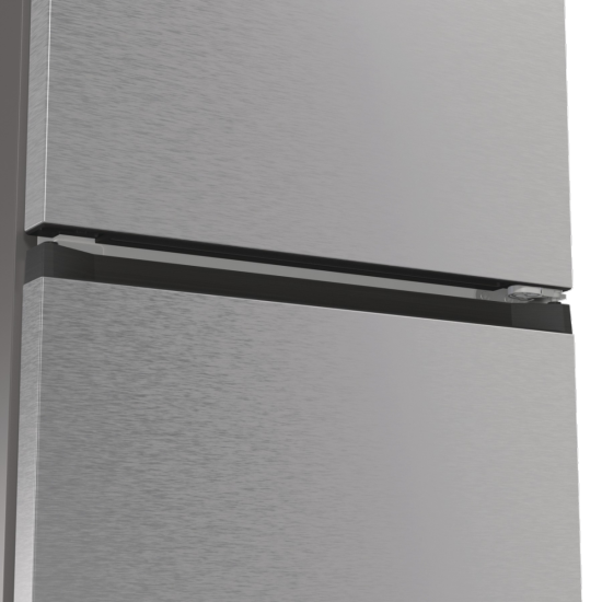 Hisense RB5P410SACC Total No Frost alulfagyasztós kombinált hűtőszekrény, Wifi, inverteres kompresszor, 283/130L, 59.5x65.8x203 cm, szürke metál szín 