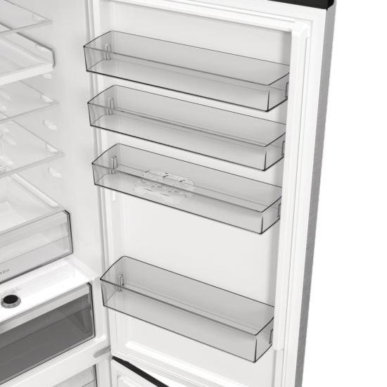 Hisense RB5P410SACC Total No Frost alulfagyasztós kombinált hűtőszekrény, Wifi, inverteres kompresszor, 283/130L, 59.5x65.8x203 cm, szürke metál szín 