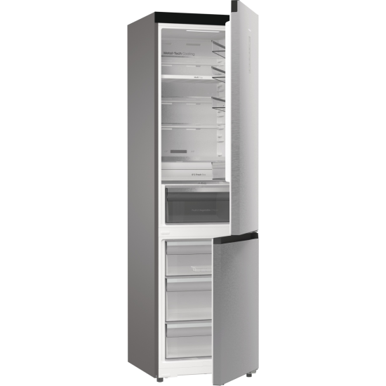 Hisense RB5P410SACC Total No Frost alulfagyasztós kombinált hűtőszekrény, Wifi, inverteres kompresszor, 283/130L, 59.5x65.8x203 cm, szürke metál szín 