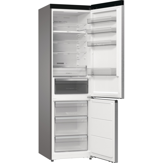 Hisense RB5P410SACC Total No Frost alulfagyasztós kombinált hűtőszekrény, Wifi, inverteres kompresszor, 283/130L, 59.5x65.8x203 cm, szürke metál szín 