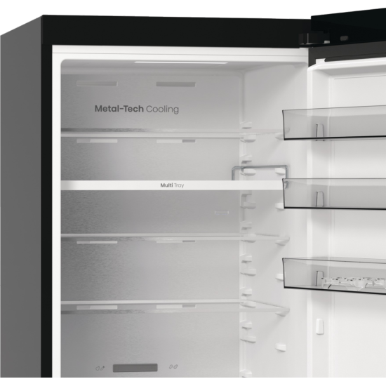 Hisense RB5P410SAFA No Frost alulfagyasztós kombinált hűtőszekrény, 283/130L,Wifi, inverteres kompresszor, 59.5x65.8x203 cm, fekete szín 