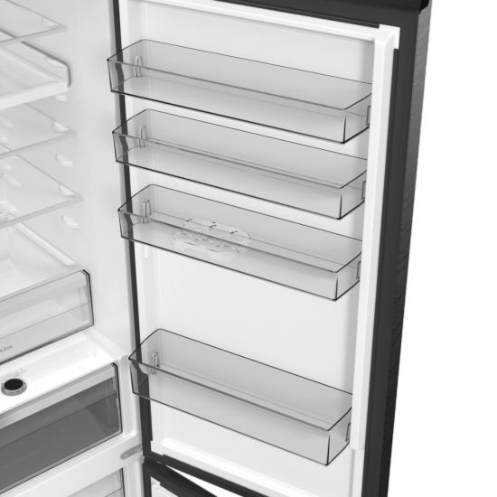 Hisense RB5P410SAFA No Frost alulfagyasztós kombinált hűtőszekrény, 283/130L,Wifi, inverteres kompresszor, 59.5x65.8x203 cm, fekete szín 