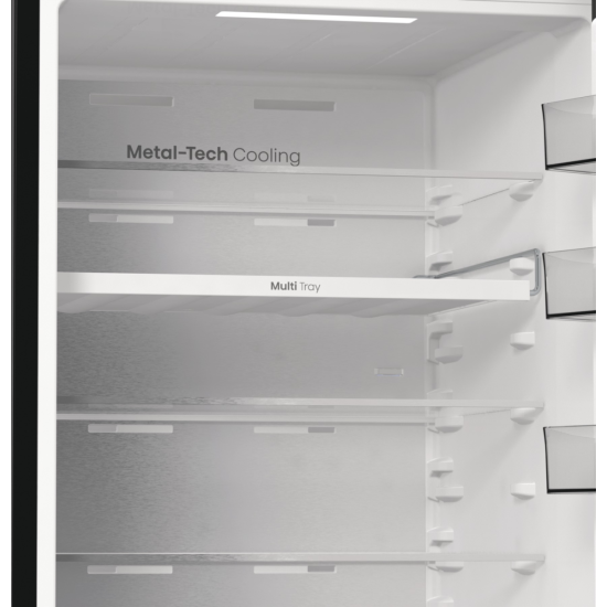 Hisense RB5P410SAFA No Frost alulfagyasztós kombinált hűtőszekrény, 283/130L,Wifi, inverteres kompresszor, 59.5x65.8x203 cm, fekete szín 