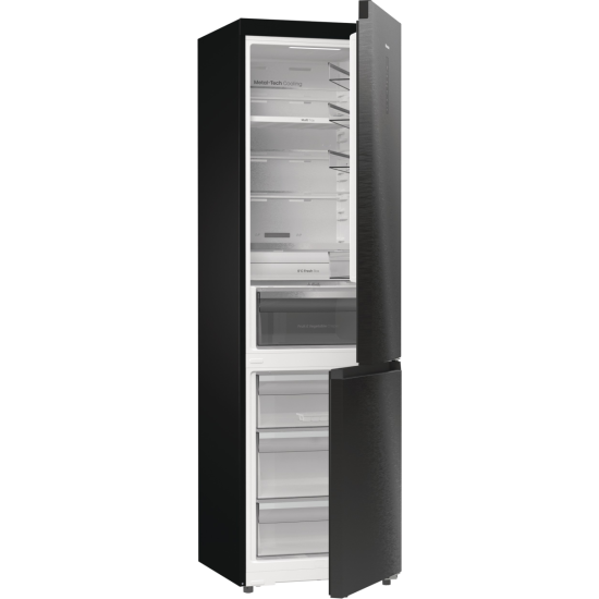 Hisense RB5P410SAFA No Frost alulfagyasztós kombinált hűtőszekrény, 283/130L,Wifi, inverteres kompresszor, 59.5x65.8x203 cm, fekete szín 