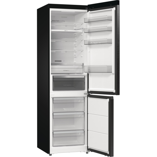 Hisense RB5P410SAFA No Frost alulfagyasztós kombinált hűtőszekrény, 283/130L,Wifi, inverteres kompresszor, 59.5x65.8x203 cm, fekete szín 