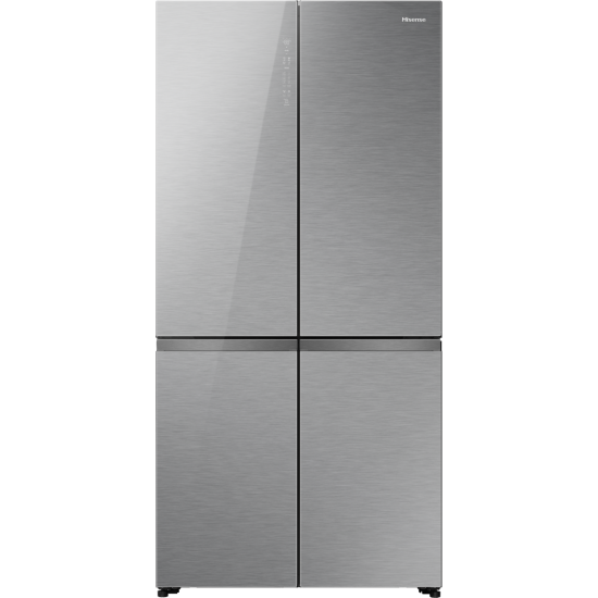 Hisense RQ768N4GVE Total No Frost side by side hűtőszekrény francia ajtós kialakítással, inverteres kompresszor, 381/210L, 91.1x60x190 cm, szürke szín