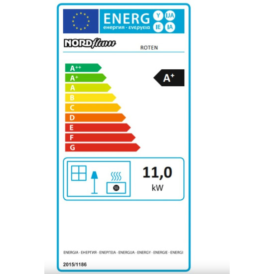 Nordflam Roten balos beépíthető kandallóbetét 11kW-os