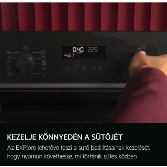 AEG TU5PB431SB beépíthető sütő, 72L, Wifi, pirolitikus tisztítás, 59.4x56.8x59.5 cm, fekete szín 