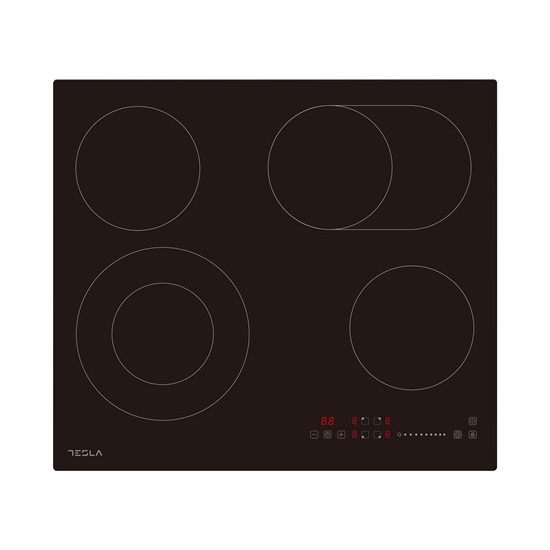 Tesla HV6411MX beépíthető kerámialap, 51.9x58.9x5.5 cm, fekete szín 