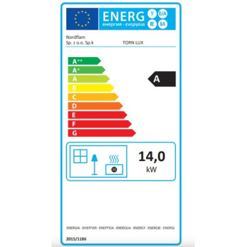 Nordflam Torn Lux Eko Standard beépíthető kandallóbetét 14kW 