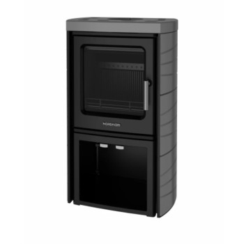 Nordflam Tromso öntvény kandalló szürke kerámia csempe borítással 5,7kW