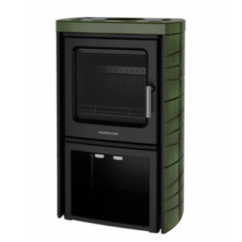Nordflam Tromso öntvény kandalló zöld kerámia csempe borítással 5,7kW